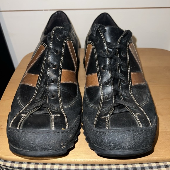 Y2K Alfani Size 9 M Shoes Made in Italy Brown/Black Leather Rubber Sole Comfort main image 6
